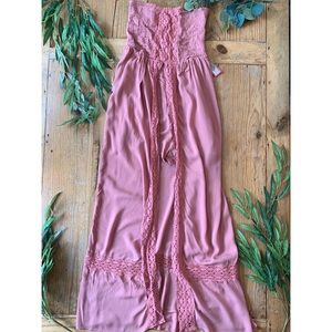 Pink Strapless Romper Dress